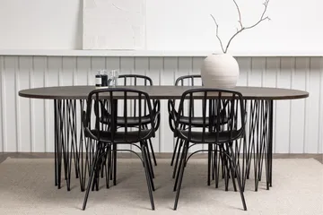 Stone Matgrupp 220 cm Oval med 4 Dyrön stolar - Svart - Products - Möbler - Bord & matgrupp - Matgrupp