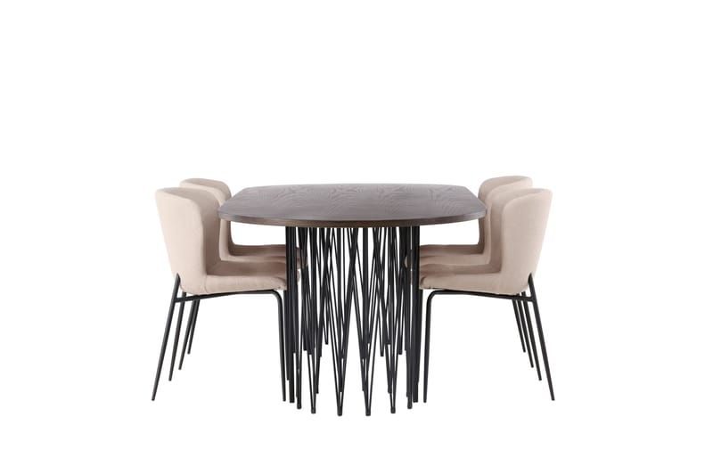Stone Matgrupp 220 cm Oval med 4 Modesto stolar - Beige - Products - Möbler - Bord & matgrupp - Matgrupp