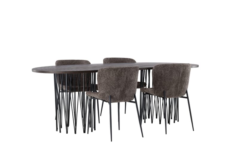 Stone Matgrupp 220 cm Oval med 4 Modesto stolar - Mörkgrå - Products - Möbler - Bord & matgrupp - Matgrupp