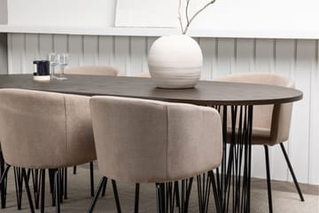 Stone Matgrupp 220 cm Rektangulär med 6 Berit stolar - Beige - Products - Möbler - Bord & matgrupp - Matgrupp