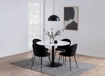 Tarifa matbord Ø110 cm - Vit marmor/svart - Vit marmor/svart - Products - Möbler - Bord & matgrupp - Matbord & köksbord