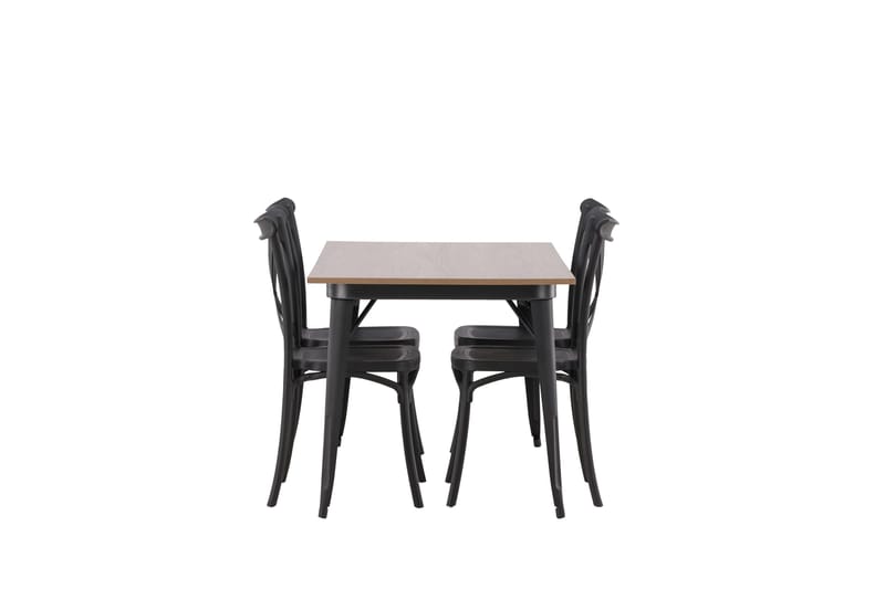 Tempe Matgrupp 140 cm Rektangulär med 4 Crosett stolar - Svart - Products - Möbler - Bord & matgrupp - Matgrupp