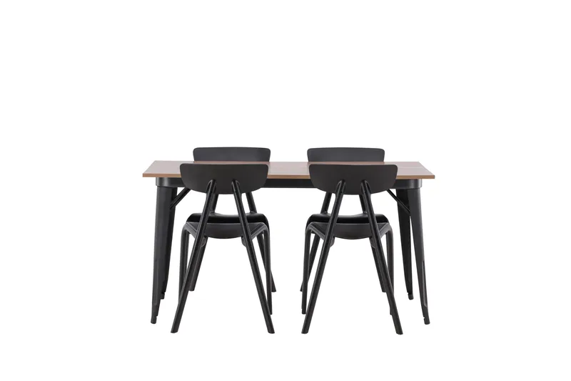 Tempe Matgrupp 140 cm Rektangulär med 4 Ursholmen stolar, Svart