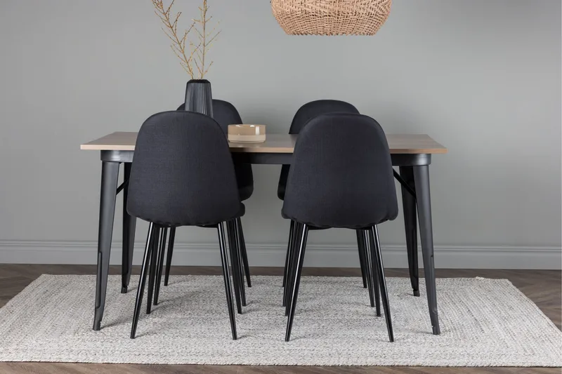 Tempe Matgrupp 140 cm Rektangulär med 4 Polar stolar - Svart - Products - Möbler - Bord & matgrupp - Matgrupp