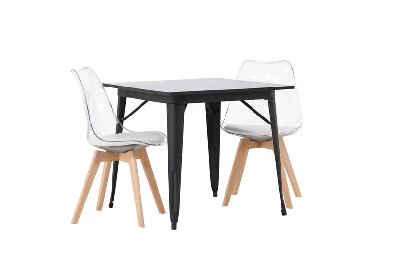 Tempe Matgrupp 80 cm Rektangulär med 2 Edvin stolar - Svart - Products - Möbler - Bord & matgrupp - Matgrupp