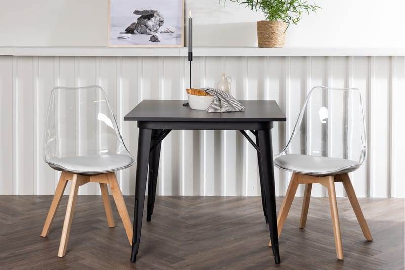 Tempe Matgrupp 80 cm Rektangulär med 2 Edvin stolar - Svart - Products - Möbler - Bord & matgrupp - Matgrupp