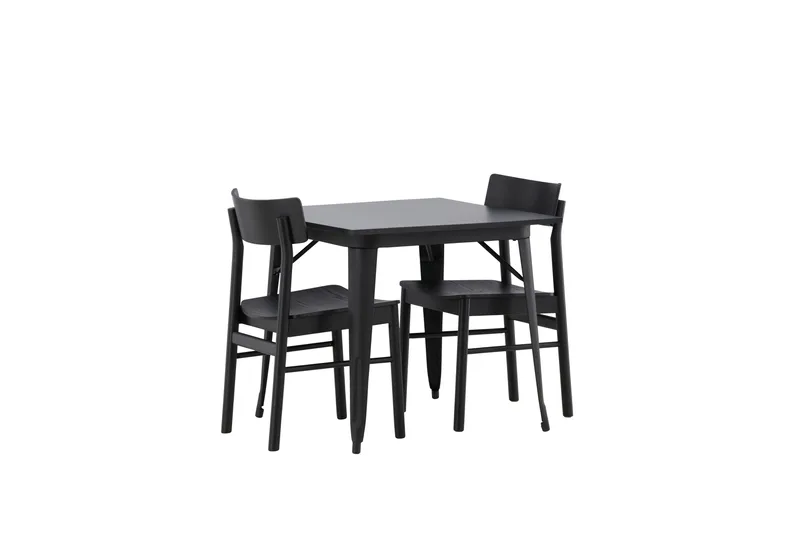 Tempe Matgrupp 80 cm Rektangulär med 2 Montros stolar - Svart - Products - Möbler - Bord & matgrupp - Matgrupp