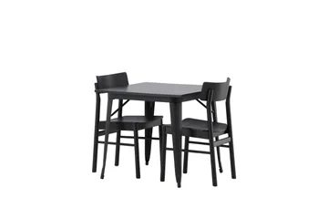 Tempe Matgrupp 80 cm Rektangulär med 2 Montros stolar - Svart - Products - Möbler - Bord & matgrupp - Matgrupp