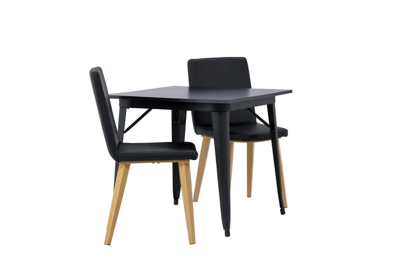 Tempe Matgrupp 80 cm Rektangulär med 2 Today stolar - Svart - Products - Möbler - Bord & matgrupp - Matgrupp
