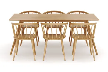 Tyrö Matgrupp med 6 st Tyrö Karmstolar - Oak/Oak - Products - Möbler - Bord & matgrupp - Matgrupp