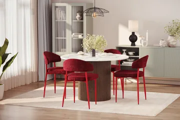 Uppveda Matbord 120 cm Rund med 4 st Jairam Matstolar - Brun - Products - Möbler - Bord & matgrupp - Matgrupp