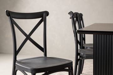 Vail Matgrupp 200 cm Rektangulär med 6 Crosett stolar - Svart - Products - Möbler - Bord & matgrupp - Matgrupp