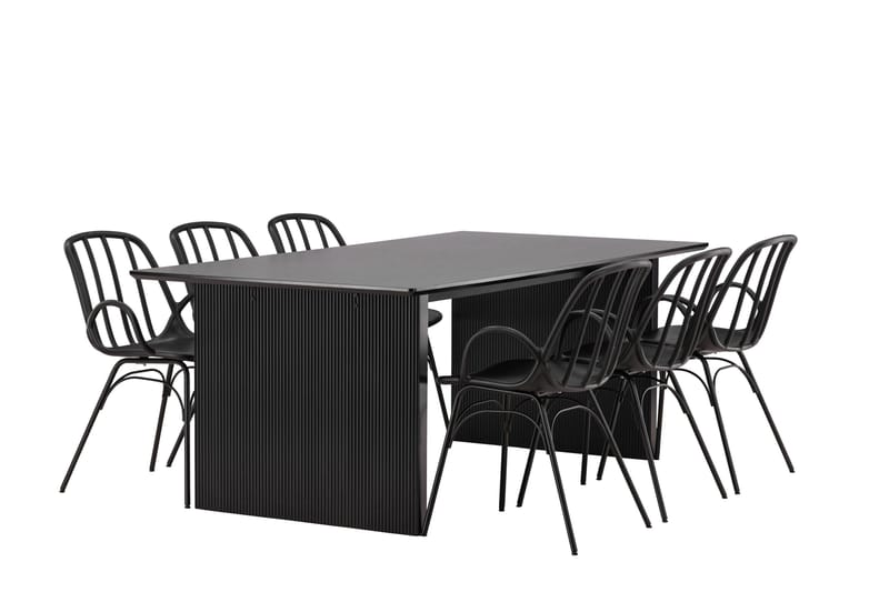 Vail Matgrupp 200 cm Rektangulär med 6 Dyrön stolar - Svart - Products - Möbler - Bord & matgrupp - Matgrupp