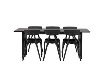 Vail Matgrupp 200 cm Rektangulär med 6 Ursholmen stolar - Svart - Products - Möbler - Bord & matgrupp - Matgrupp
