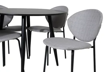 Vault Matgrupp 100 cm Rund med 4 Vault stolar - Svart - Products - Möbler - Bord & matgrupp - Matgrupp