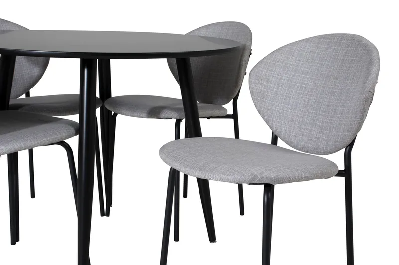 Vault Matgrupp 100 cm Rund med 4 Vault stolar - Svart - Products - Möbler - Bord & matgrupp - Matgrupp