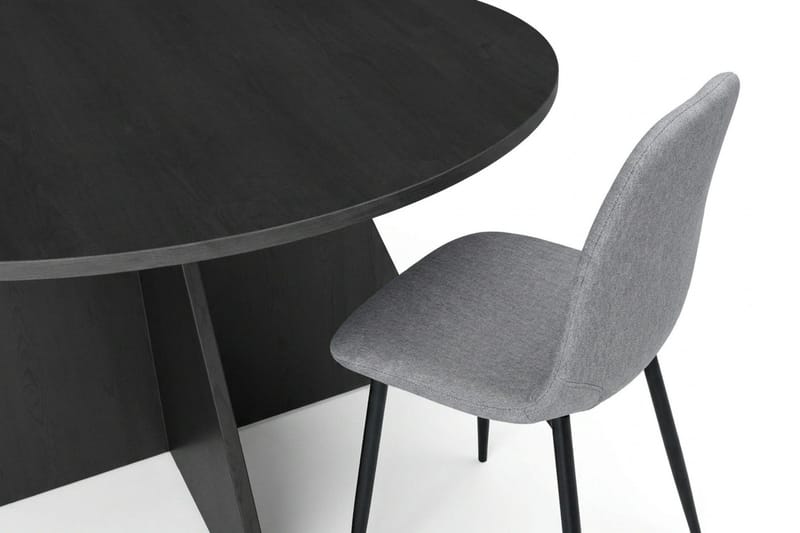 Vera Matgrupp runt 130 cm Svart med 6 Nibe Matstolar - Svart - Products - Möbler - Bord & matgrupp - Matgrupp