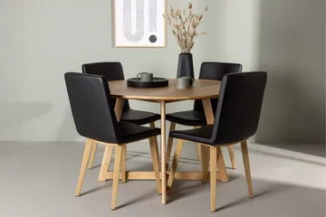 Yakidon Matgrupp 120 cm Rund med 4 Today stolar - Svart - Products - Möbler - Bord & matgrupp - Matgrupp