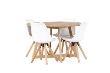 Yakidon Matgrupp  120 cm Rund med 4 Zeno stolar - Brun - Products - Möbler - Bord & matgrupp - Matgrupp