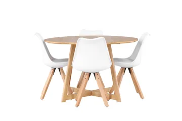 Yakidon Matgrupp  120 cm Rund med 4 Zeno stolar - Brun - Products - Möbler - Bord & matgrupp - Matgrupp