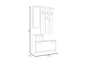 Breslau Hallmöbelset 98x180 cm - Beige/Brun/Vit - Products - Möbler - Hallmöbler - Möbelset för hall & entre