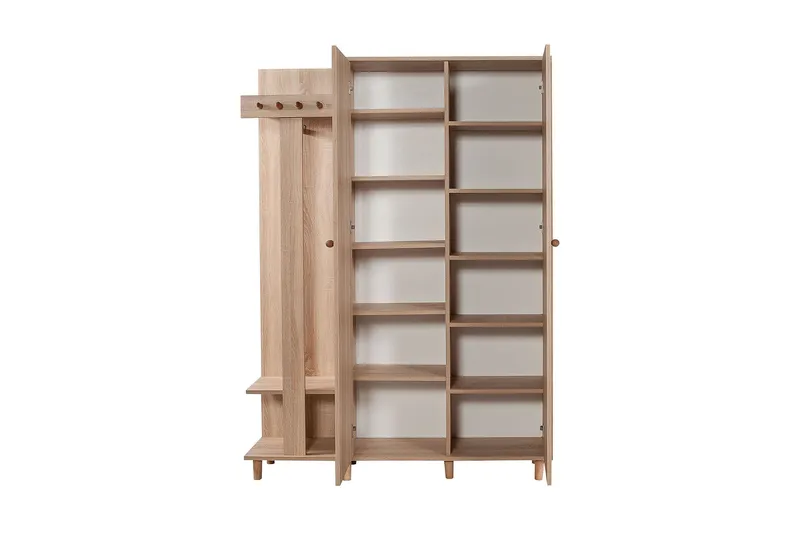 Brokind Klädförvaring 135 cm - Ek/Brun - Products - Möbler - Hallmöbler - Möbelset för hall & entre