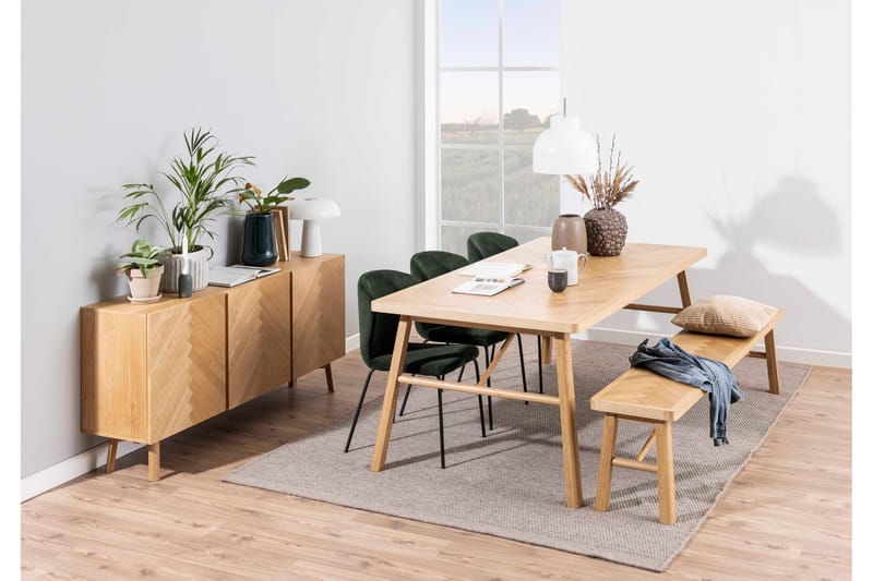 Galwa Sittbänk - Svart/Matt Ek - Products - Möbler - Hallmöbler - Hallbänk