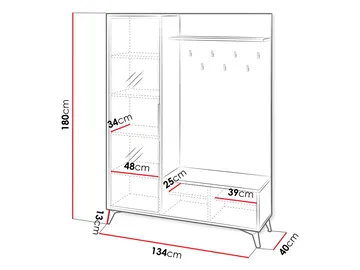 Vemdalen Hallmöbelset 180 cm - Products - Möbler - Hallmöbler - Möbelset för hall & entre