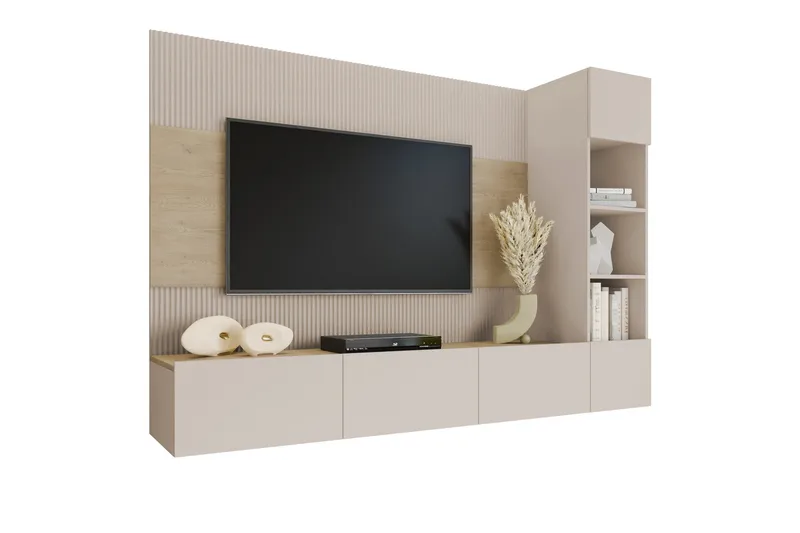 Bernice Tv-skåp 220x38 cm, Beige