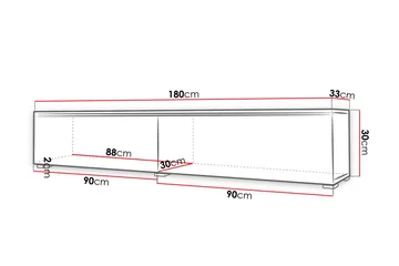 Cuguen Tv-skåp 180 cm - Natur/Svart - Products - Möbler - TV- & Mediamöbler - TV bänk & mediabänk