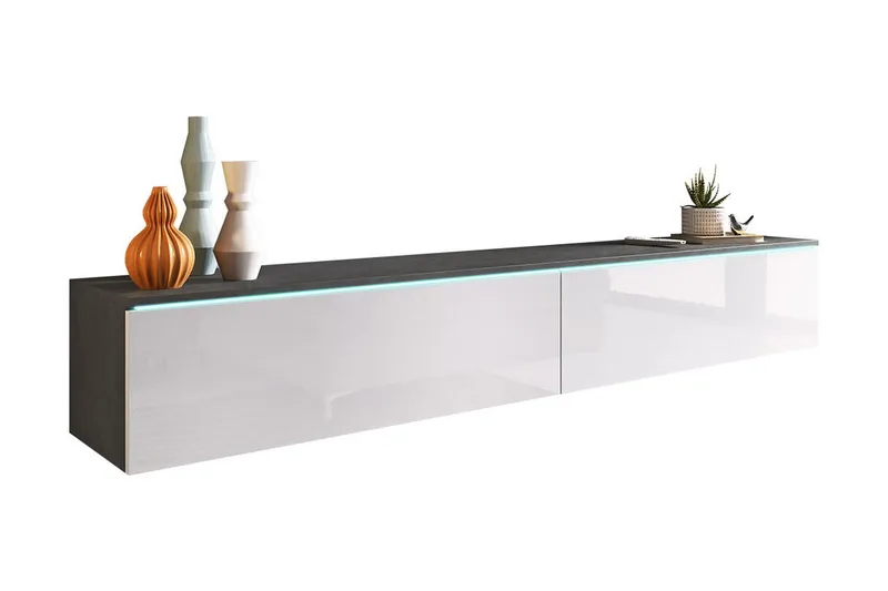 Cuguen Tv-skåp 180 cm Vit LED - Vit - Products - Möbler - TV- & Mediamöbler - TV bänk & mediabänk