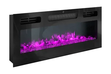 Glenndale Tv bänk med Förvaring + LED kamin + Belysning 190 cm - Vit - Products - Möbler - TV- & Mediamöbler - TV-skåp