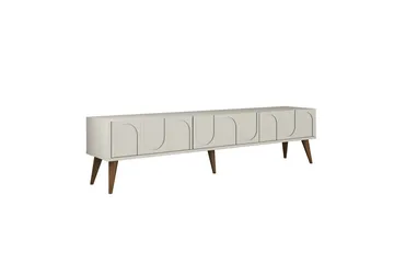 Hazim Tv-bänk 180 cm, Cream/Valnöt