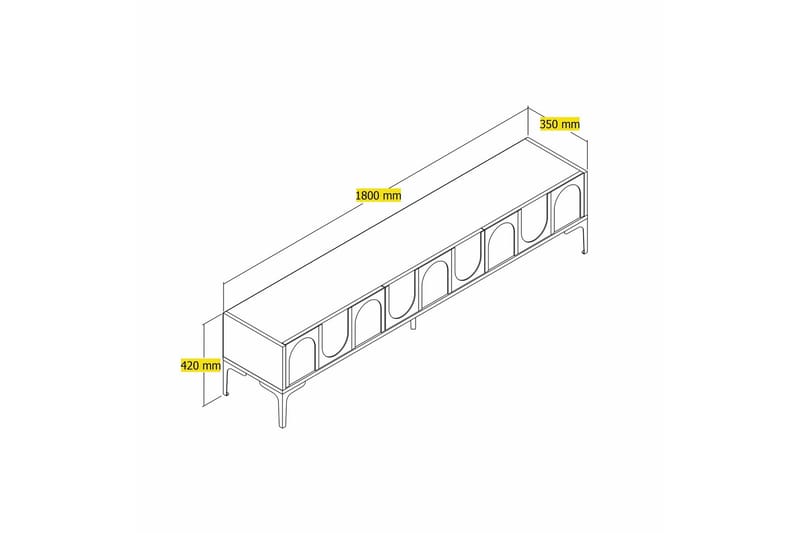 Hazim Tv-bänk 180 cm - Svart - Products - Möbler - TV- & Mediamöbler - TV bänk & mediabänk