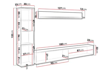 Kanehiro Tv-möbelset - Vit - Products - Möbler - TV- & Mediamöbler - TV-möbelset