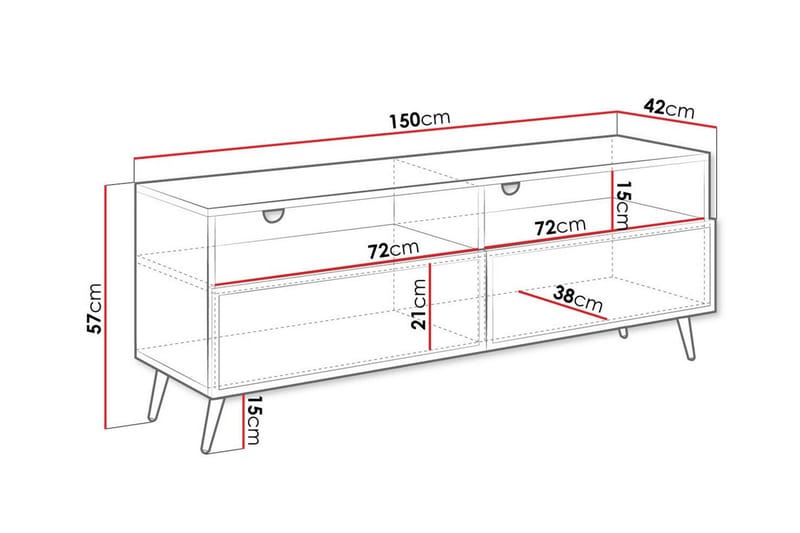 Kintore Tv-skåp 150 cm - Svart - Products - Möbler - TV- & Mediamöbler - TV-skåp