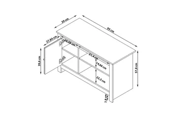 Lowboard Emerald 95x39x58 cm, Natur/Grå - 95x39x58 cm, Natur/Grå - Products - Möbler - TV- & Mediamöbler - TV bänk & mediabänk