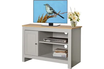 Lowboard Emerald 95x39x58 cm, Natur/Grå - 95x39x58 cm, Natur/Grå - Products - Möbler - TV- & Mediamöbler - TV bänk & mediabänk