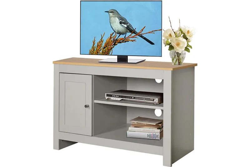 Lowboard Emerald 95x39x58 cm, Natur/Grå - 95x39x58 cm, Natur/Grå - Products - Möbler - TV- & Mediamöbler - TV bänk & mediabänk