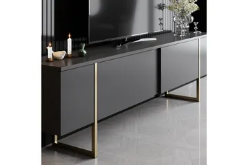Luxe Tv-bänk 180x50 cm Svart/Guld - Hanah Home - Products - Möbler - TV- & Mediamöbler - TV bänk & mediabänk