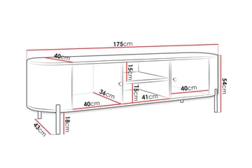 Maggio Tv-bänk 175x43 cm - Beige - Products - Möbler - TV- & Mediamöbler - TV bänk & mediabänk