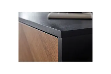 Lowboard Wohnling Ekfanerad med 2 dörrar Förvaringsbrickor Metallben Lantlig stil - Products - Möbler - TV- & Mediamöbler - Mediastativ & väggfäste - Tv-stativ & Tv-väggfäste