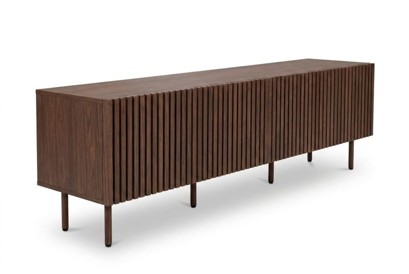 Peyra Ribbad Tv-bänk med Förvaring 200 cm - Valnöt - Products - Möbler - TV- & Mediamöbler - TV bänk & mediabänk