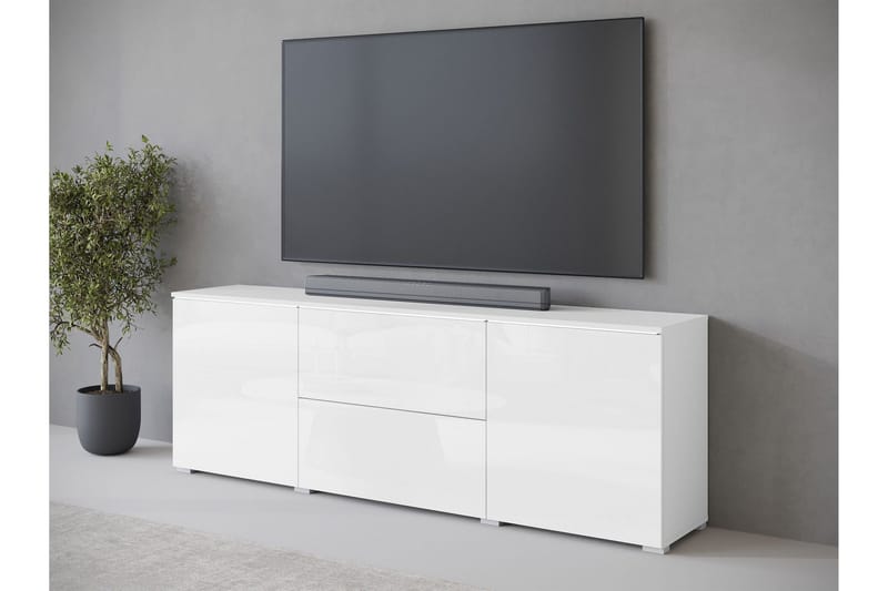 Sherie Tv-bänk 180 cm - Vit - Products - Möbler - TV- & Mediamöbler - TV bänk & mediabänk