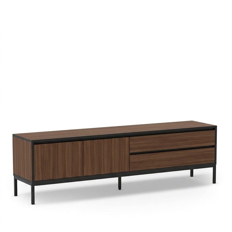 Velar TV-bänk 180x55x40 cm - Milano Walnut, Wood Black, Black - Products - Möbler - TV- & Mediamöbler - TV bänk & mediabänk