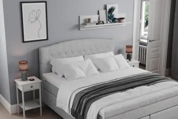 Belda Kontinentalsäng 180x200Fast/Medium - Ljusgrå - Products - Möbler - Säng - Kontinentalsäng