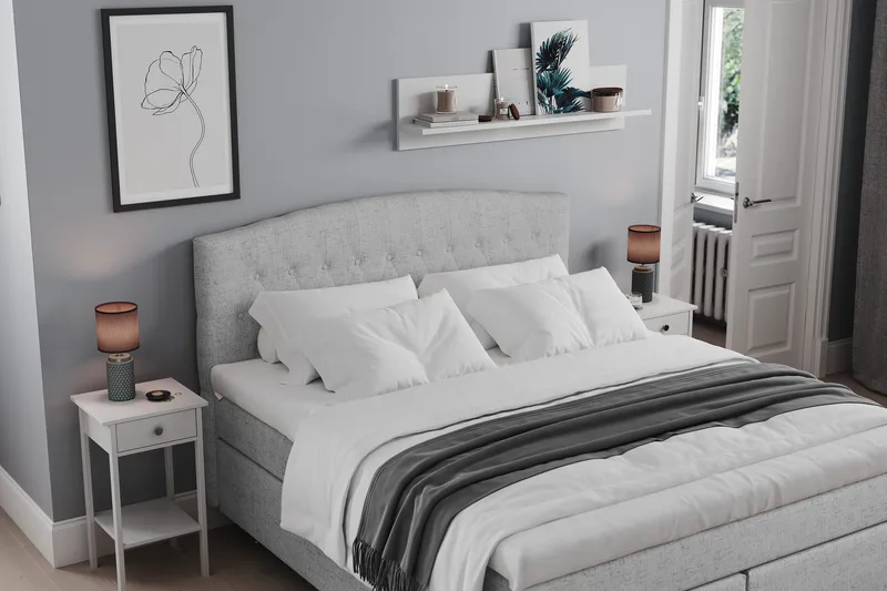 Belda Kontinentalsäng 180x200Fast/Medium - Ljusgrå - Products - Möbler - Säng - Kontinentalsäng