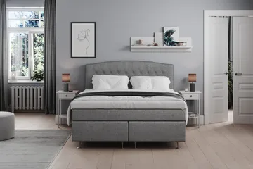 Belda Sängpaket 160x200 Medium - Grå - Products - Möbler - Säng - Kontinentalsäng