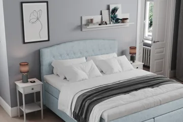 Belda Sängpaket 180x200 Fast - Ljusblå - Products - Möbler - Säng - Kontinentalsäng