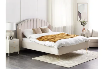 Benicio Sängram 160x200 cm - Beige/Guld - Products - Möbler - Säng - Sängram & sängstomme